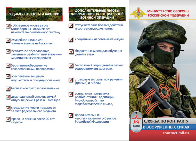 Служба по контракту в Вооруженных силах Российской Федерации.